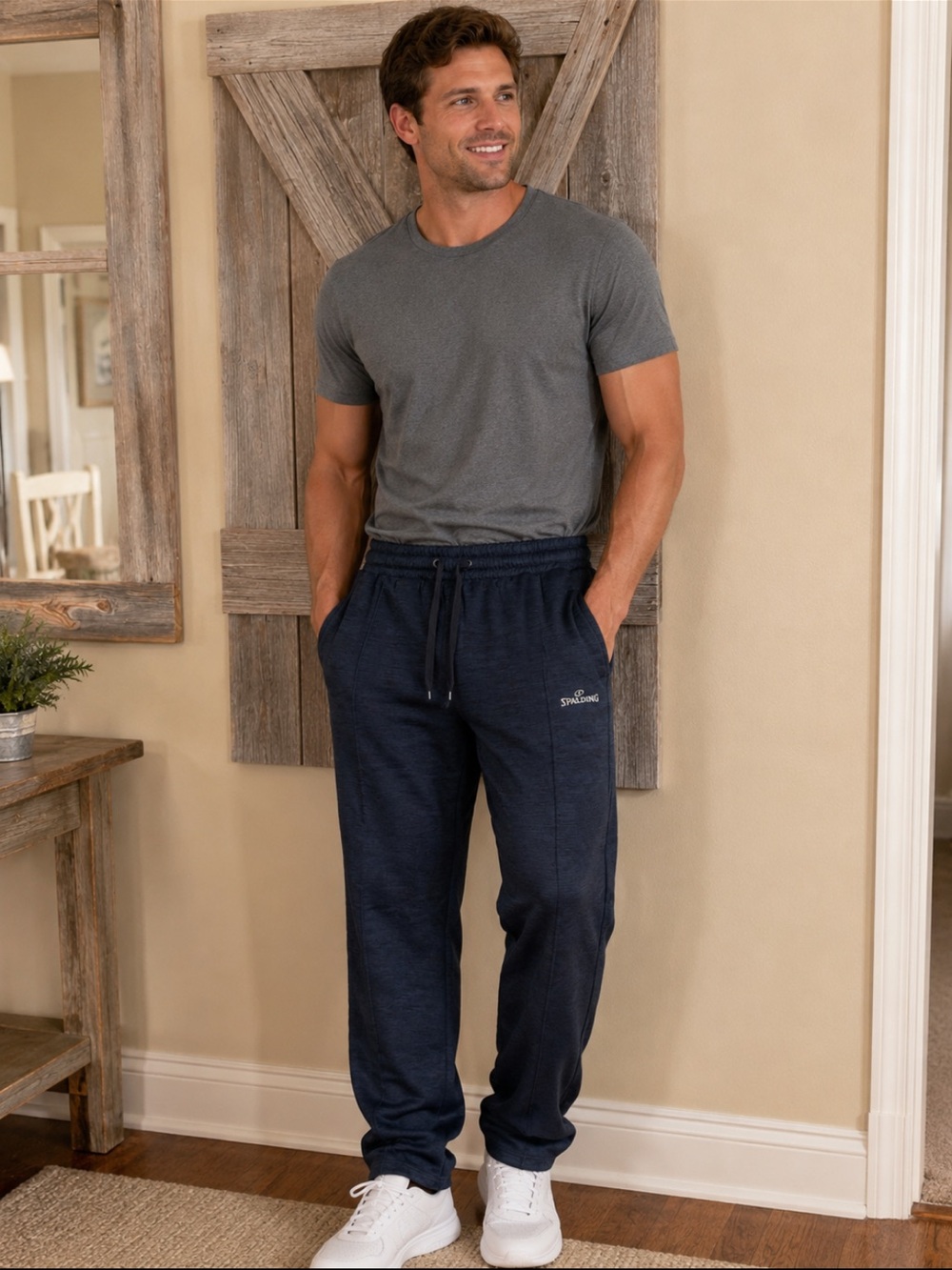 Spalding Men's Dark Navy Drawstring Joggers
